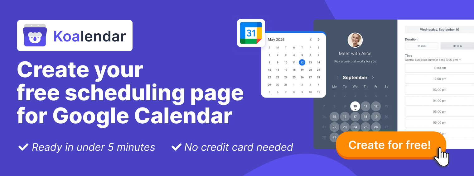 Scheduling app for Google Calendar